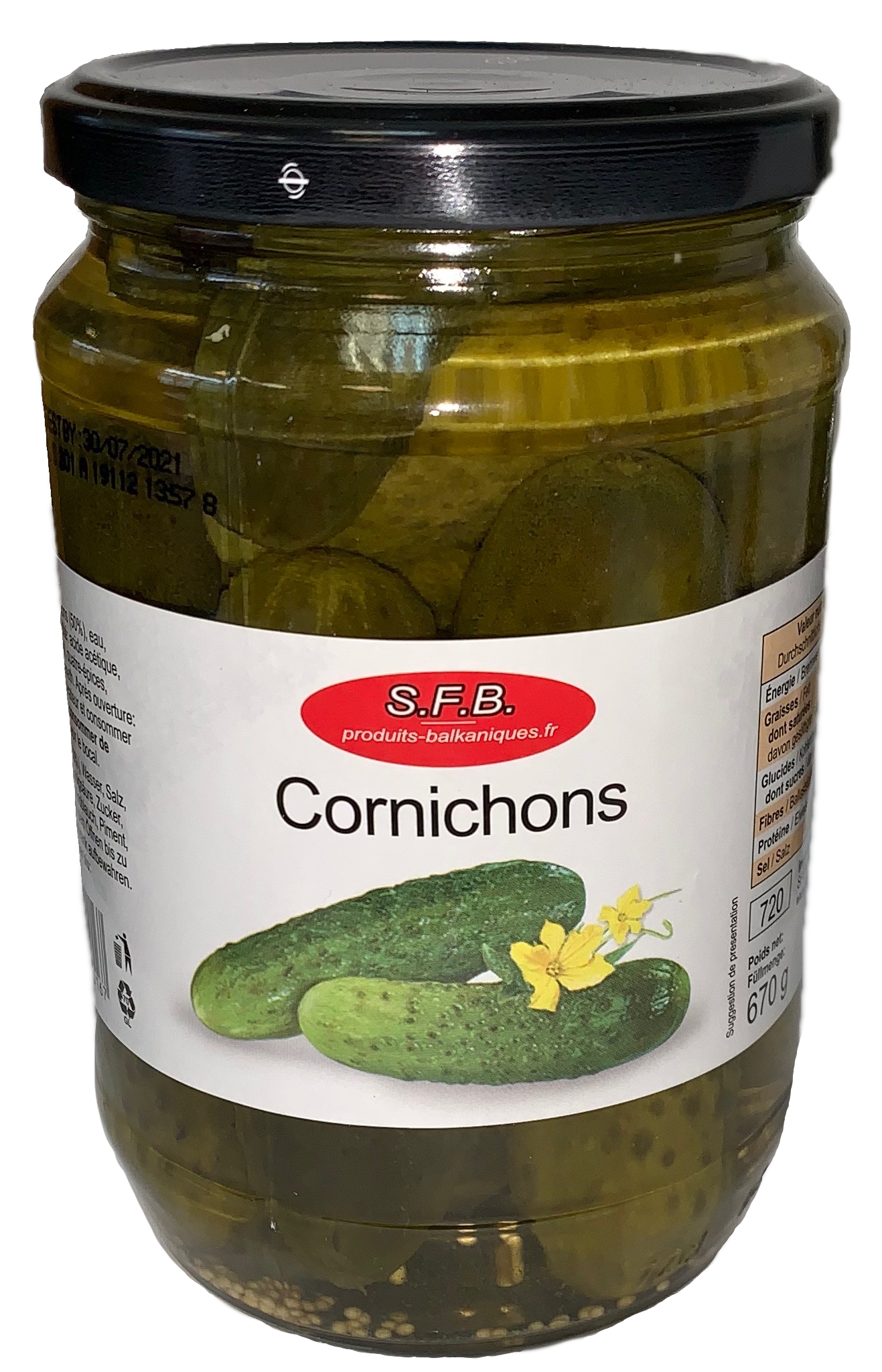 Cornichons 720ml aux vinaigre SFB